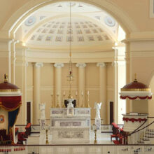 Interior of Basilica after plaster restoration